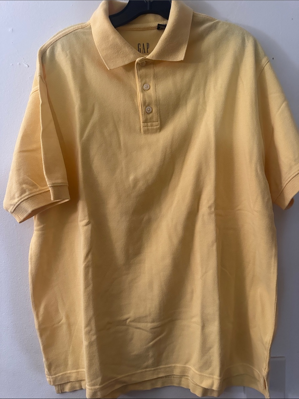 GAP Men's Pale Yellow Polo Shirt